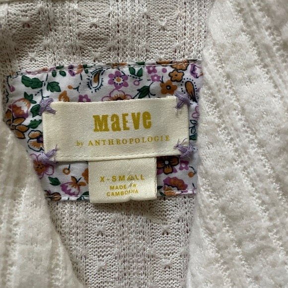 Maeve Anthropologie Women's Size XS Surplice Faux Wrap Front Sweater Ivory - Picture 4 of 7